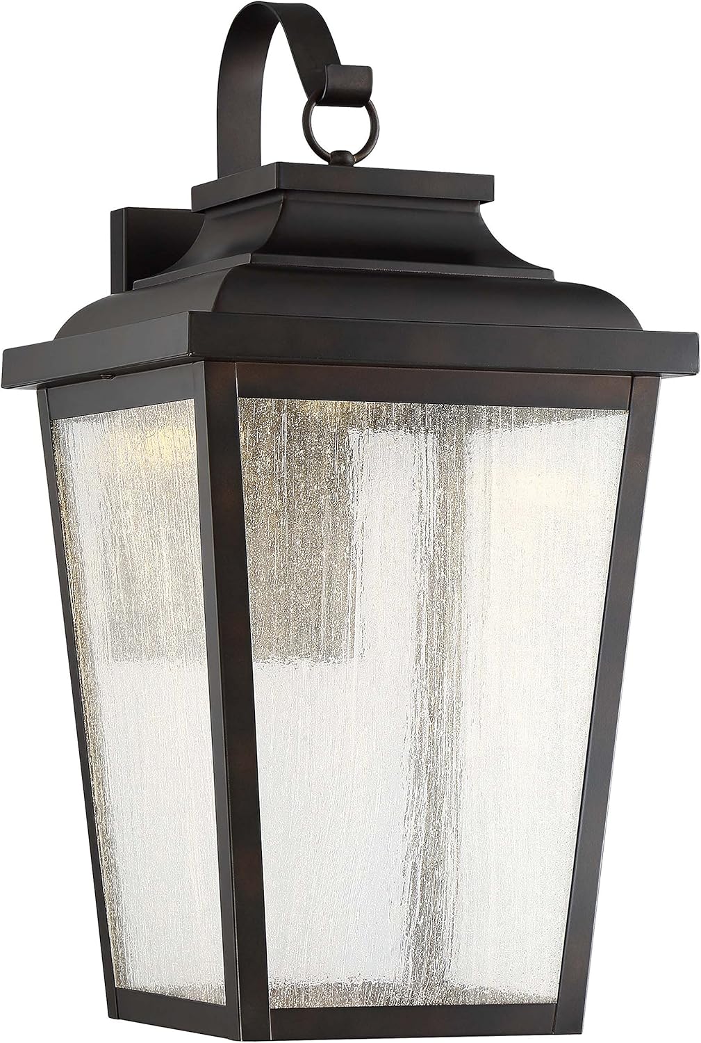 The Great Outdoors Irvington Manor XL Wall Mount in Chelesa Bronze Finish with Clear Seeded Glass