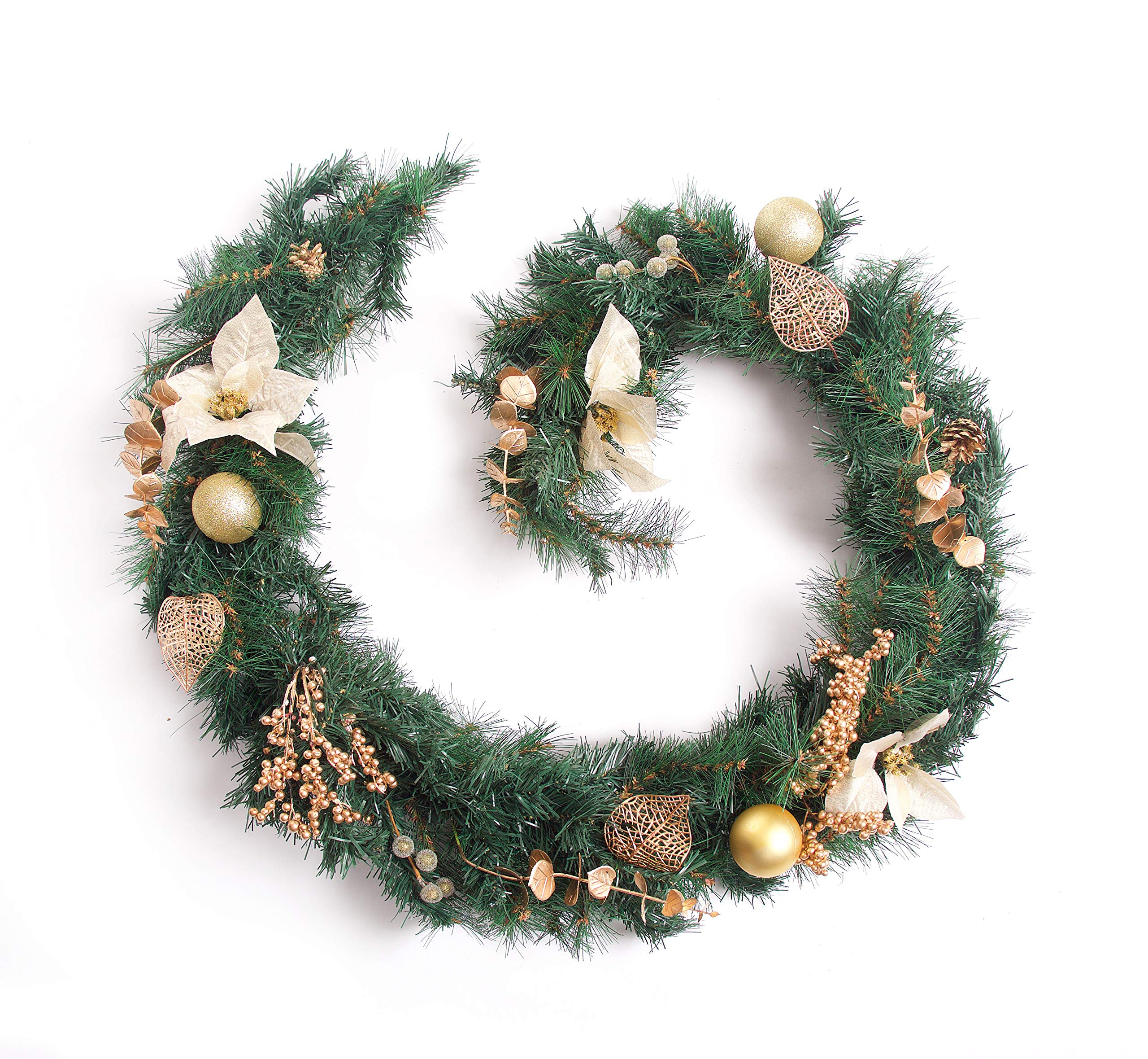 Best Artificial Cream Gold Decorated Christmas Garland (6ft Garland)