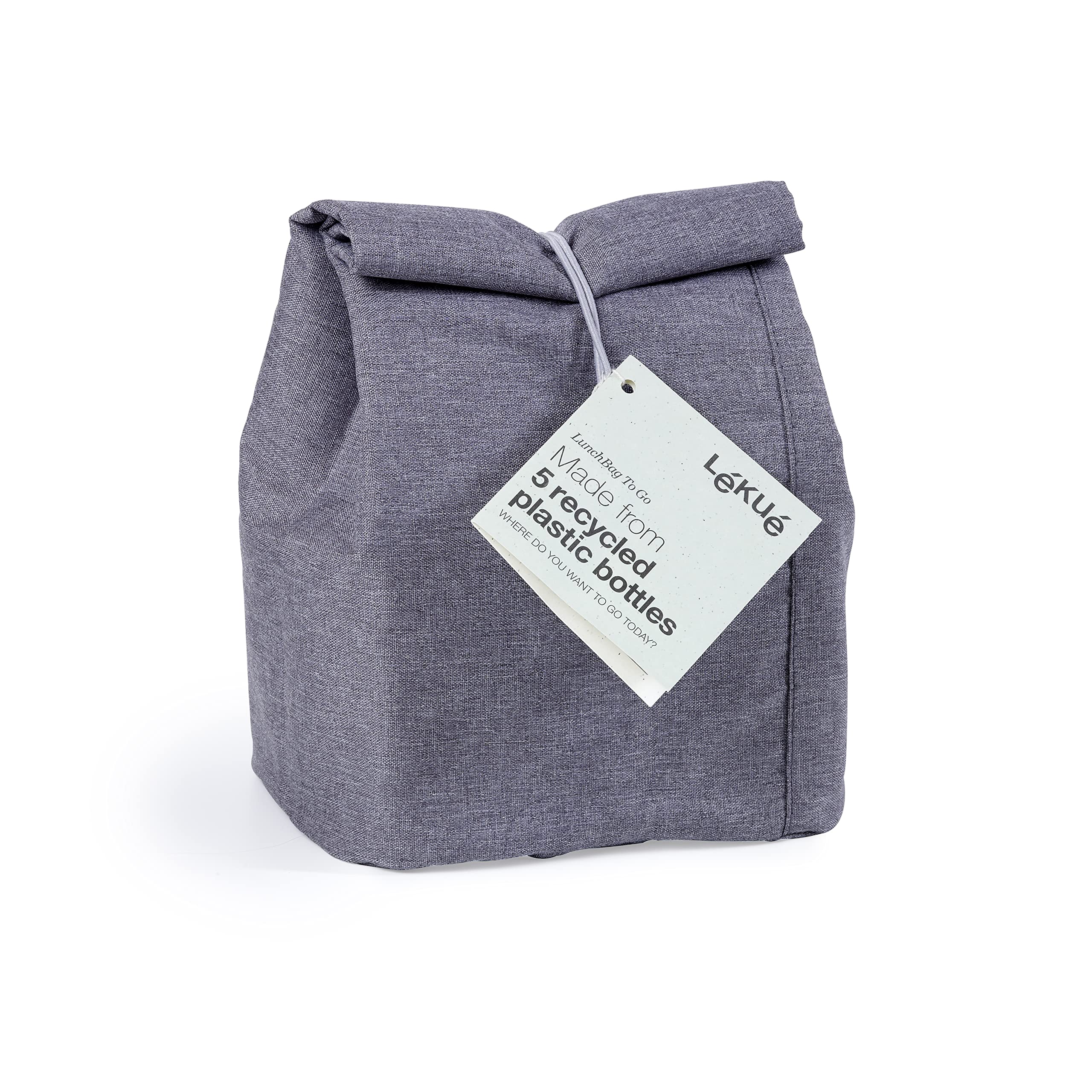 Lékué 0301072V19 0 Torba Lunchbag To Go Organic, Szary, 4 l
