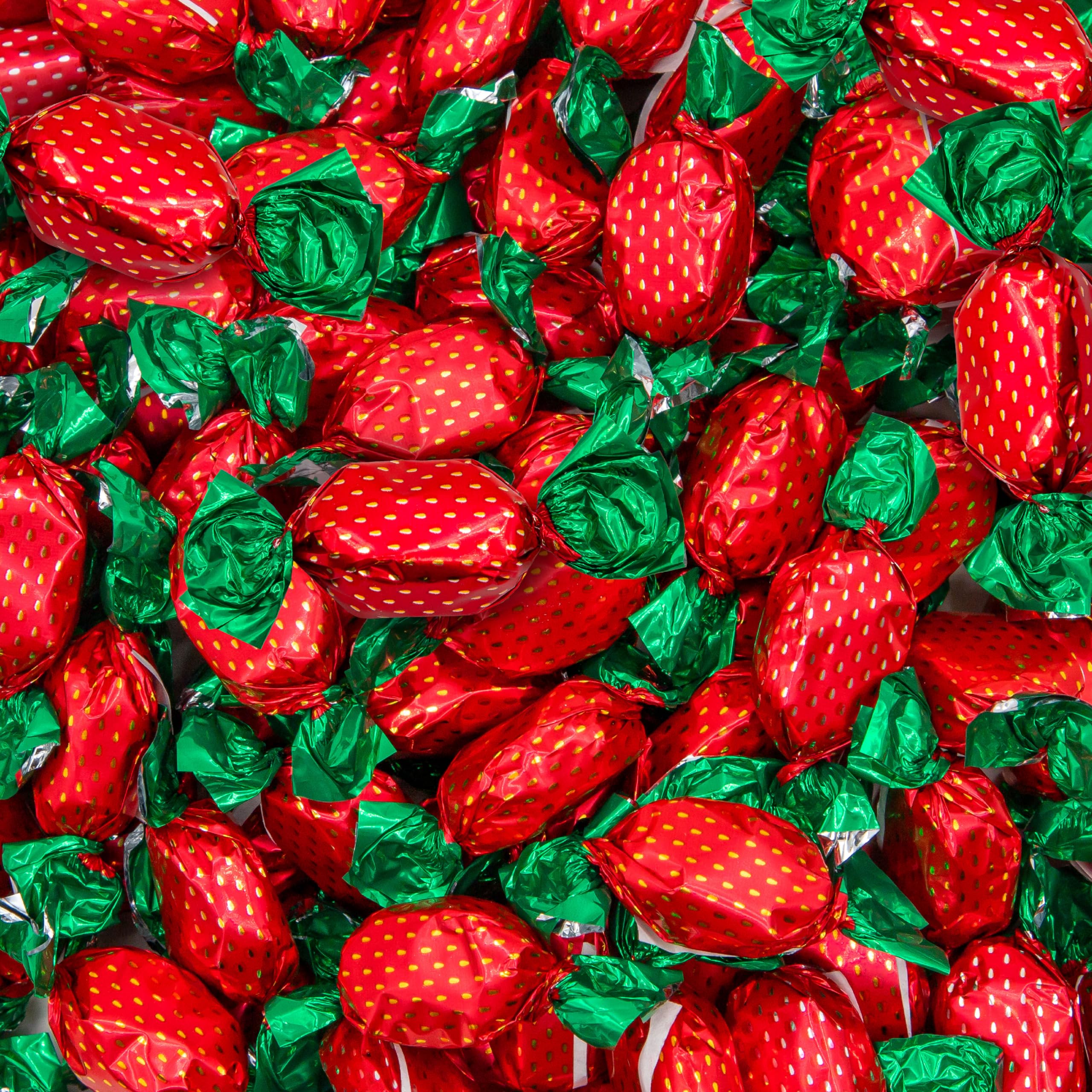 Strawberry Bon Bons Candy | 2 Pound Bag | Individually Wrapped Old Fashioned Hard Candies | Filled Retro Candy for Buffets, Party Favors, Reception & Office Jars