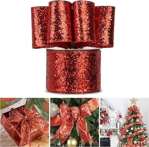Miniatura 9 de AIMUDI Cinta naranja quemada con alambre de 2.5 pulgadas, cinta naranja de Navidad para decoración de árbol de Navidad, otoño, Acción de Gracias,