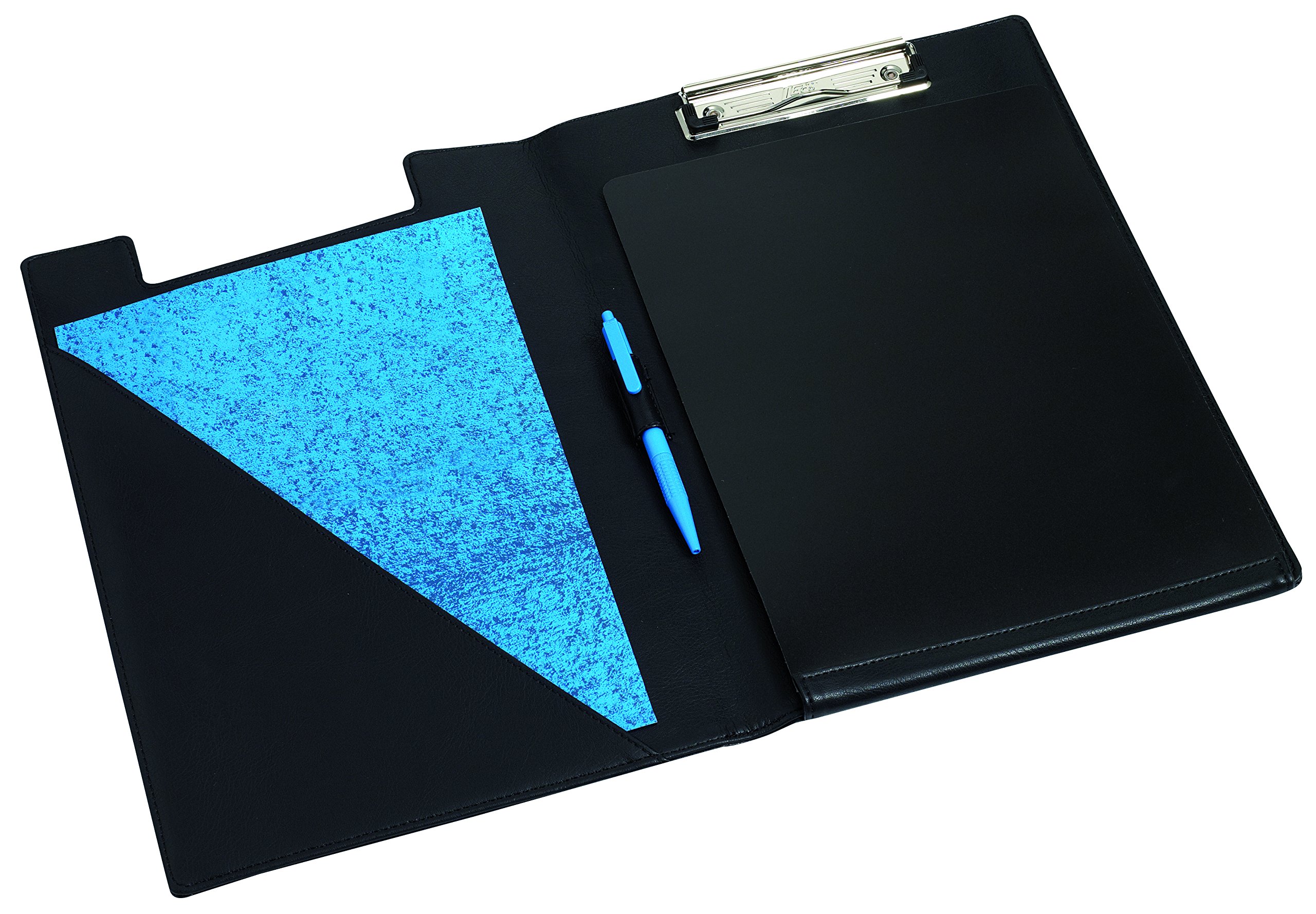 Rillstab Clipbinder A4, 98850, Leatherlook, Black
