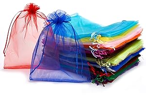 Volanic 6x9 Sheer Drawstring Organza Gift Bags Jewelry Pouch