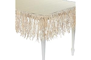 Fun Express Natural Raffia Beach Fringe Decoration - Perfect for Tiki Luau Parties