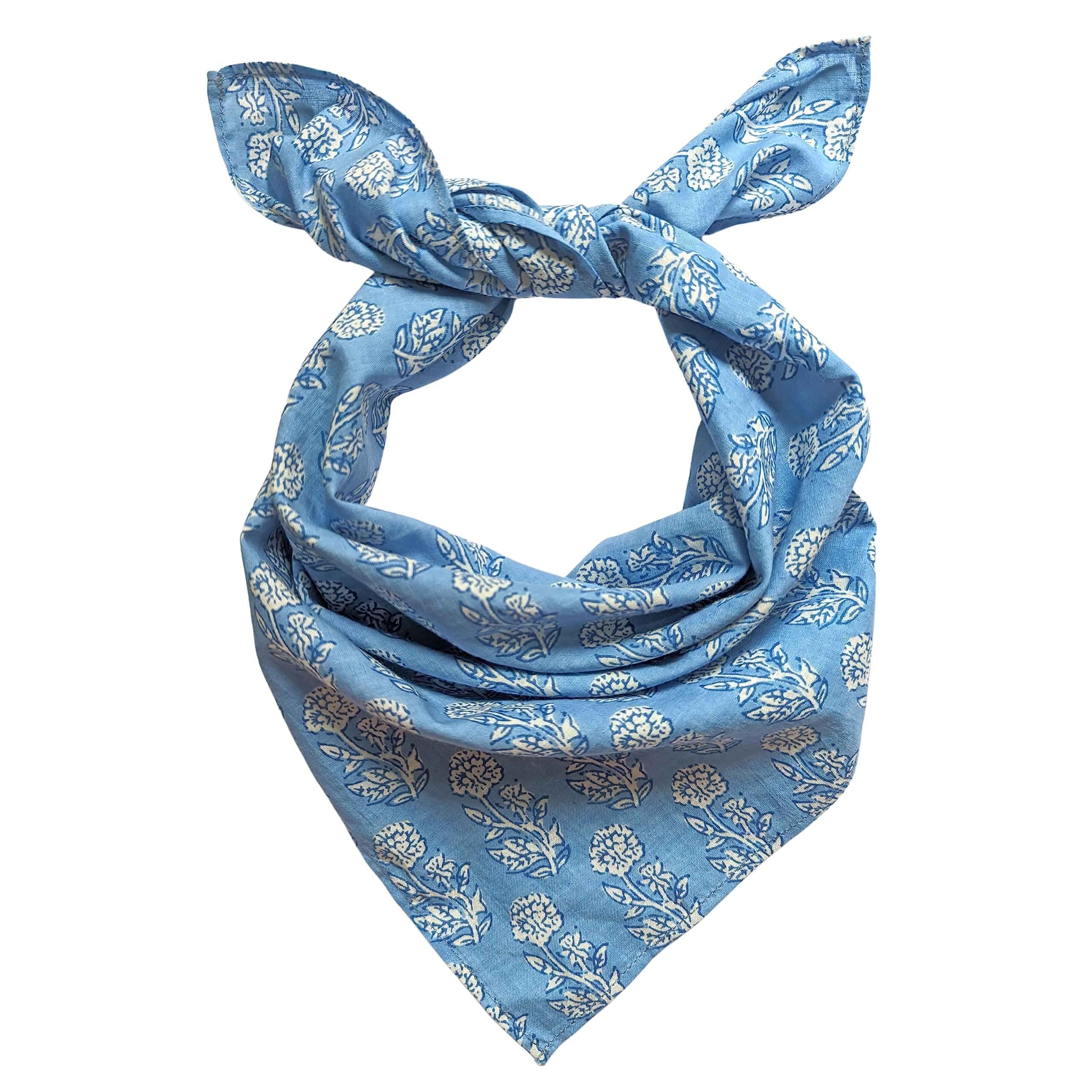 AVKA Studio 100% Cotton Bandanas for Women & Men, 2 Pack 20x20 Inch, 22x22 inch Hand Printed, Lightweight Cotton Handkerchief Paisley