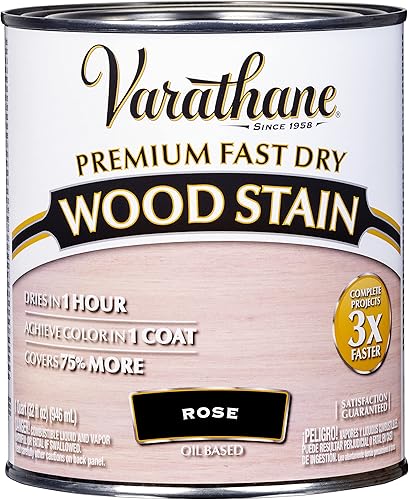 Vista 59 de Rust-Oleum Varathane 307414 - Tinte de madera prémium de secado rápido, cuarto de galón, rojo granero