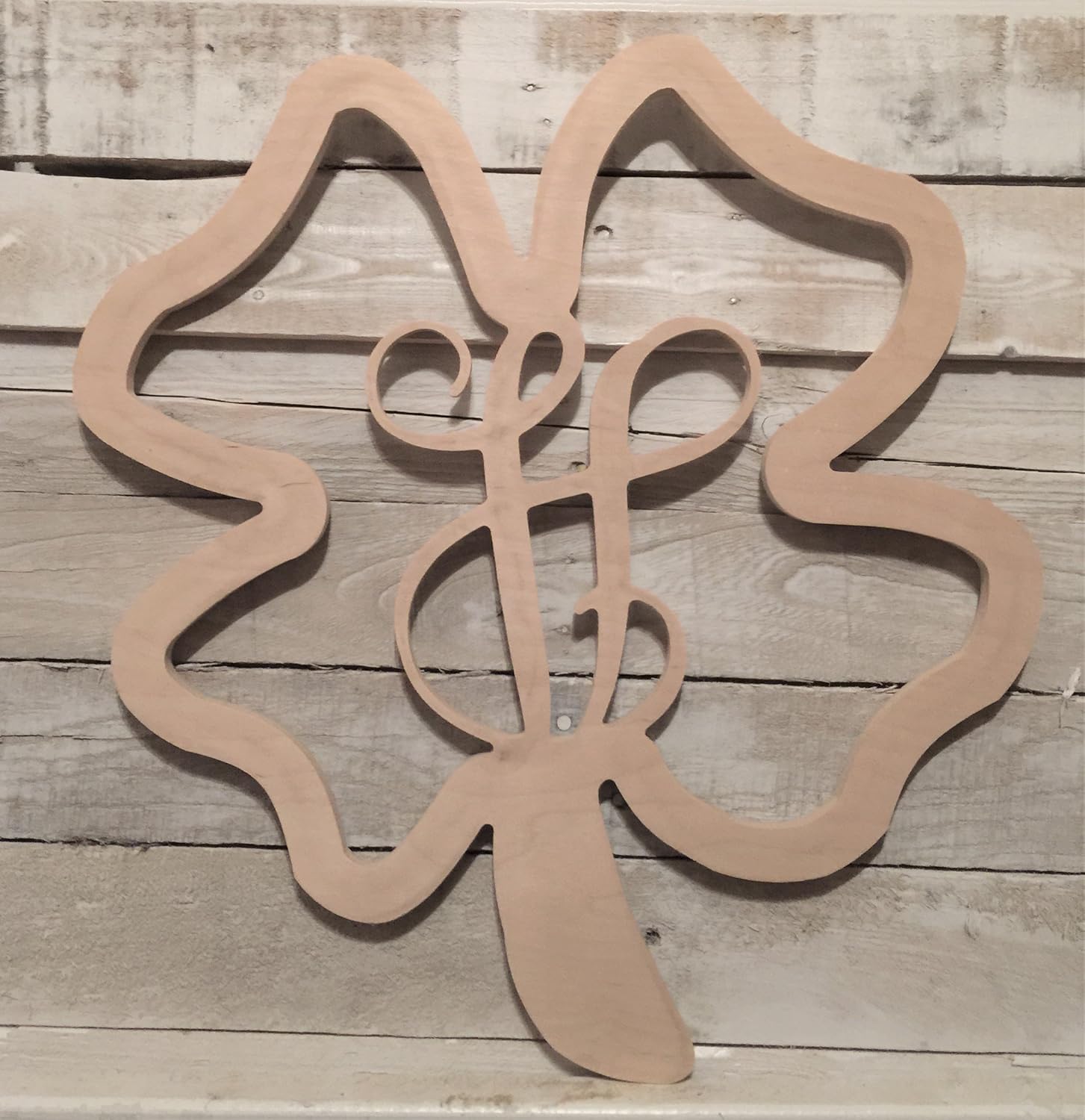 Unfinished Wood, Paint Me Designs, Shamrock with The Script