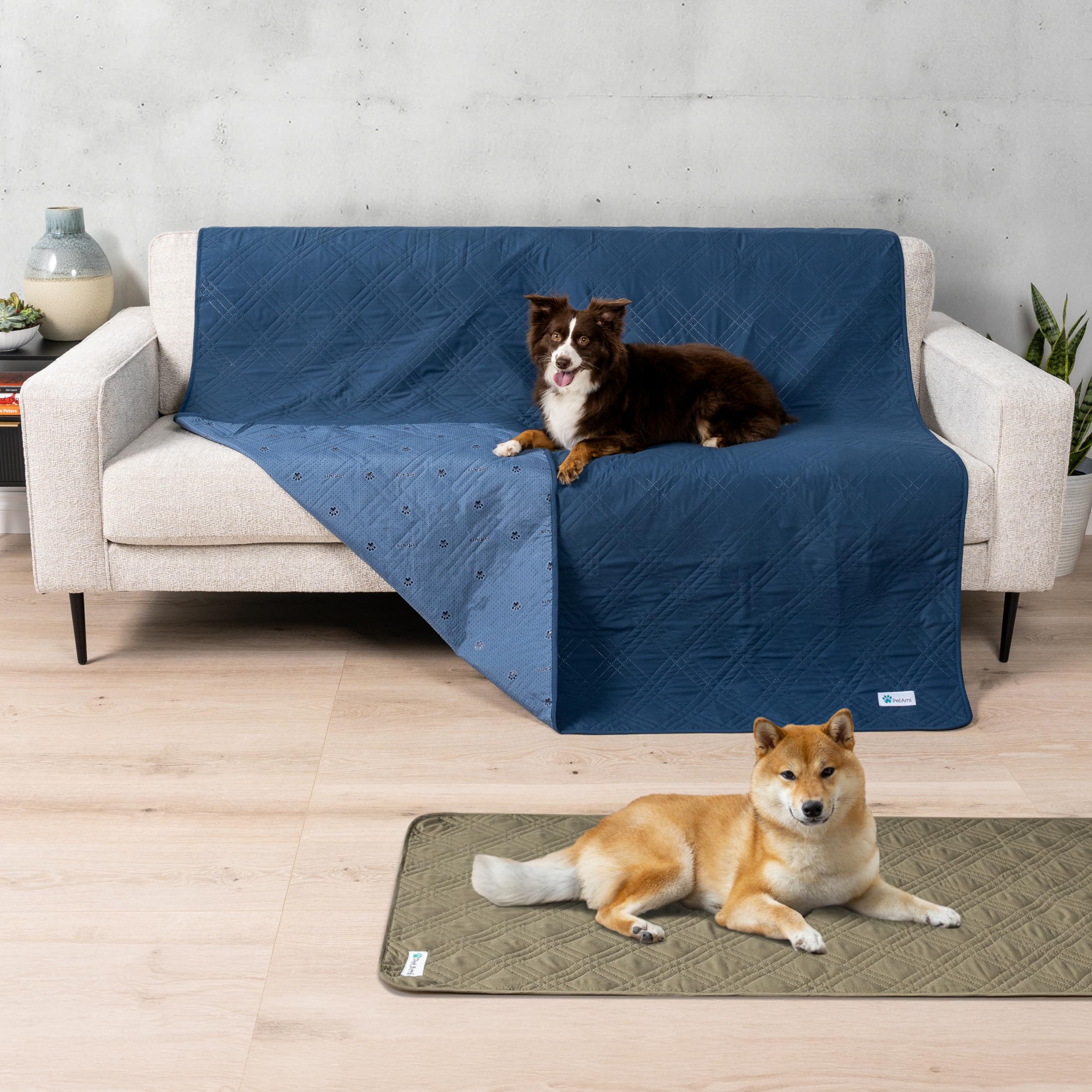 PetAmi Funda de sofá impermeable para perros, manta impermeable para mascotas, funda reversible para muebles, protector de sofá para cama de mascotas y gatos, manta lavable e impermeable para asiento