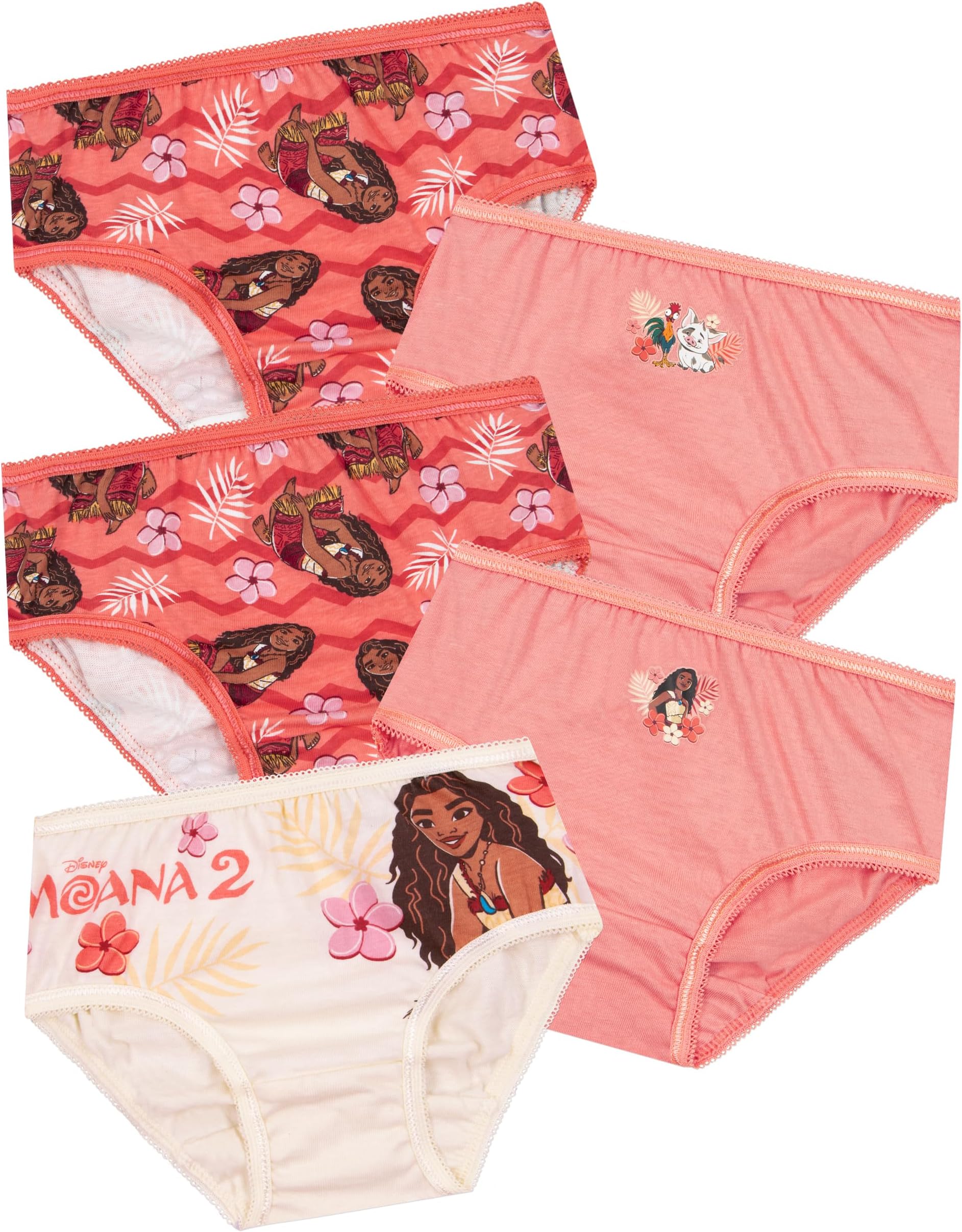 Moana Girls Underwear, 5 Pack Girls Knickers, Princess Kids Underwear, Ages 18 Months To 8 Years