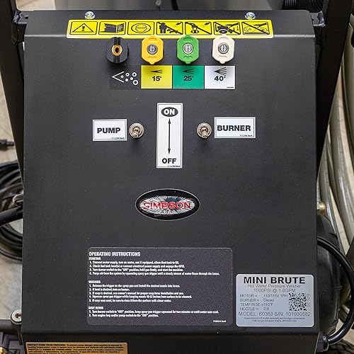 Miniatura 5 de SIMPSON Cleaning - MB1518. Lavadora a presión eléctrica de 1500 PSI, 1.8 GPM. Lavadora de potencia para uso en agua caliente, manguera aislada