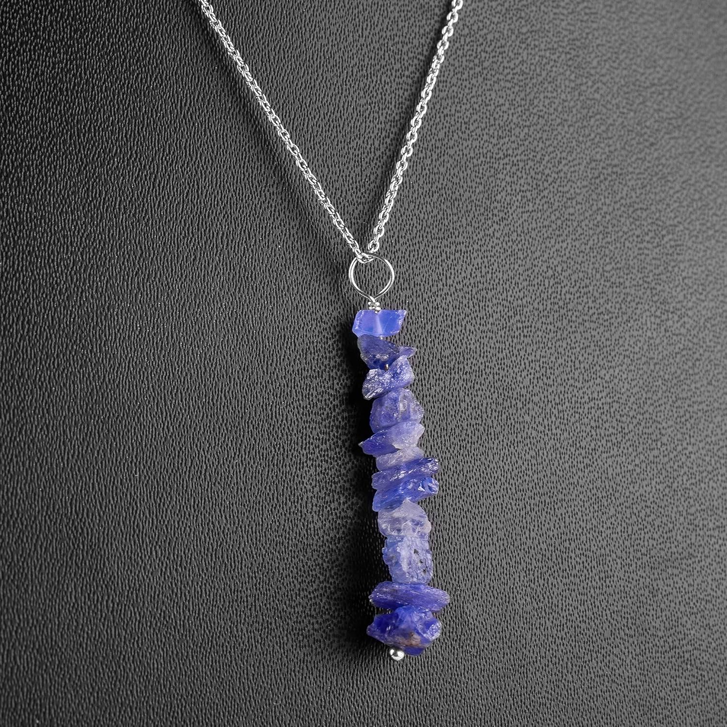 Natural Raw Blue Sapphire Stone Rough Crystal Gemstone Dainty Women Pendant Necklace, Chakra Healing Crystals, Birthstone, Gift, Chain 18 inch - Image 7