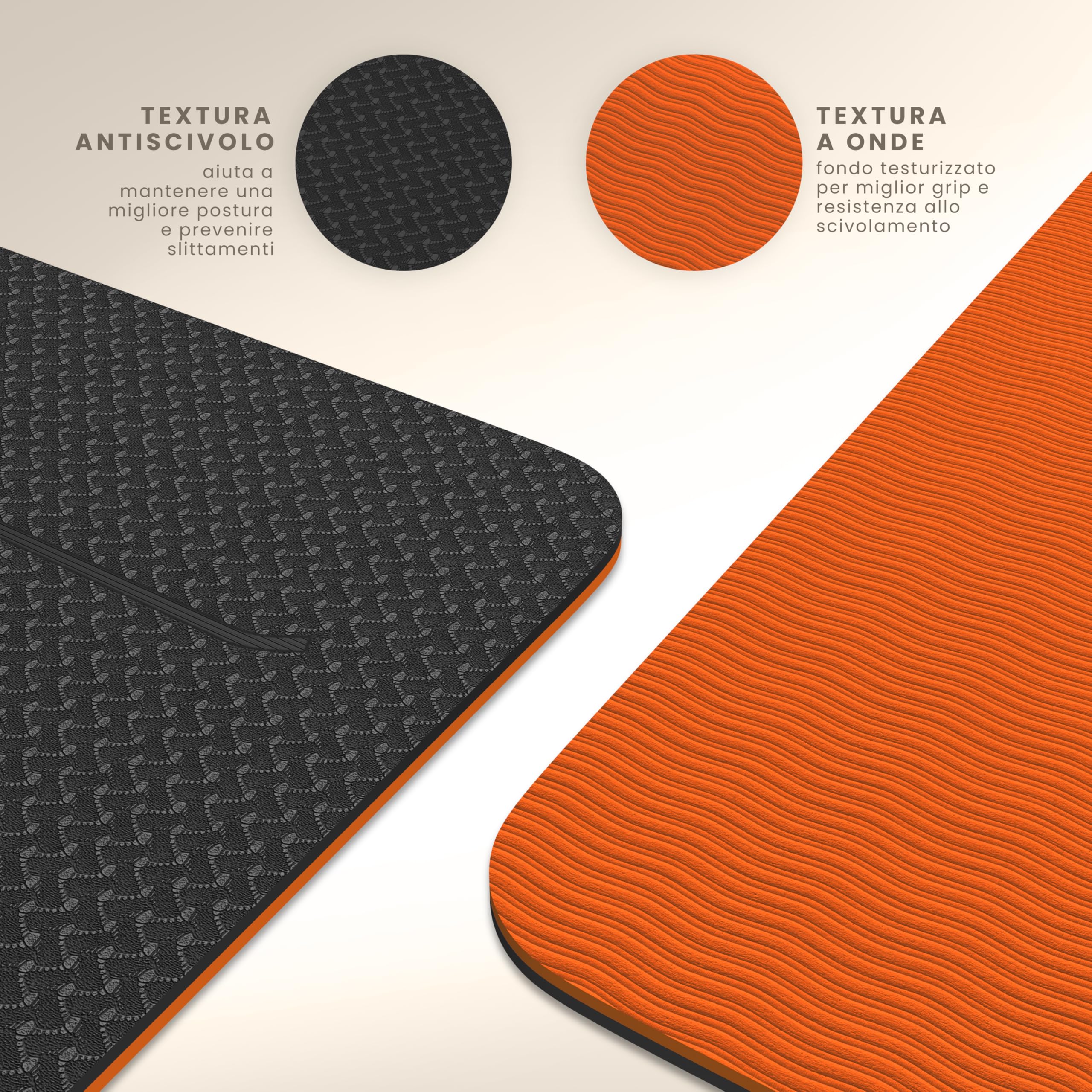 Yogii Tappetino Yoga Antiscivolo Ecologico - 183 x 61 x 0.6cm Tappetino Palestra Spesso in TPE di Alta Qualità - Tappetino Fitness Antiscivolo - Tappetino Pilates Antiscivolo - Yoga Mat