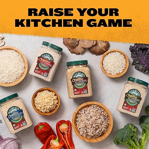 Miniatura 6 de RiceSelect Arroz Arborio orgánico para risotto italiano, arroz sin gluten premium, sin OMG, tarro de 32 onzas, (paquete de 1)