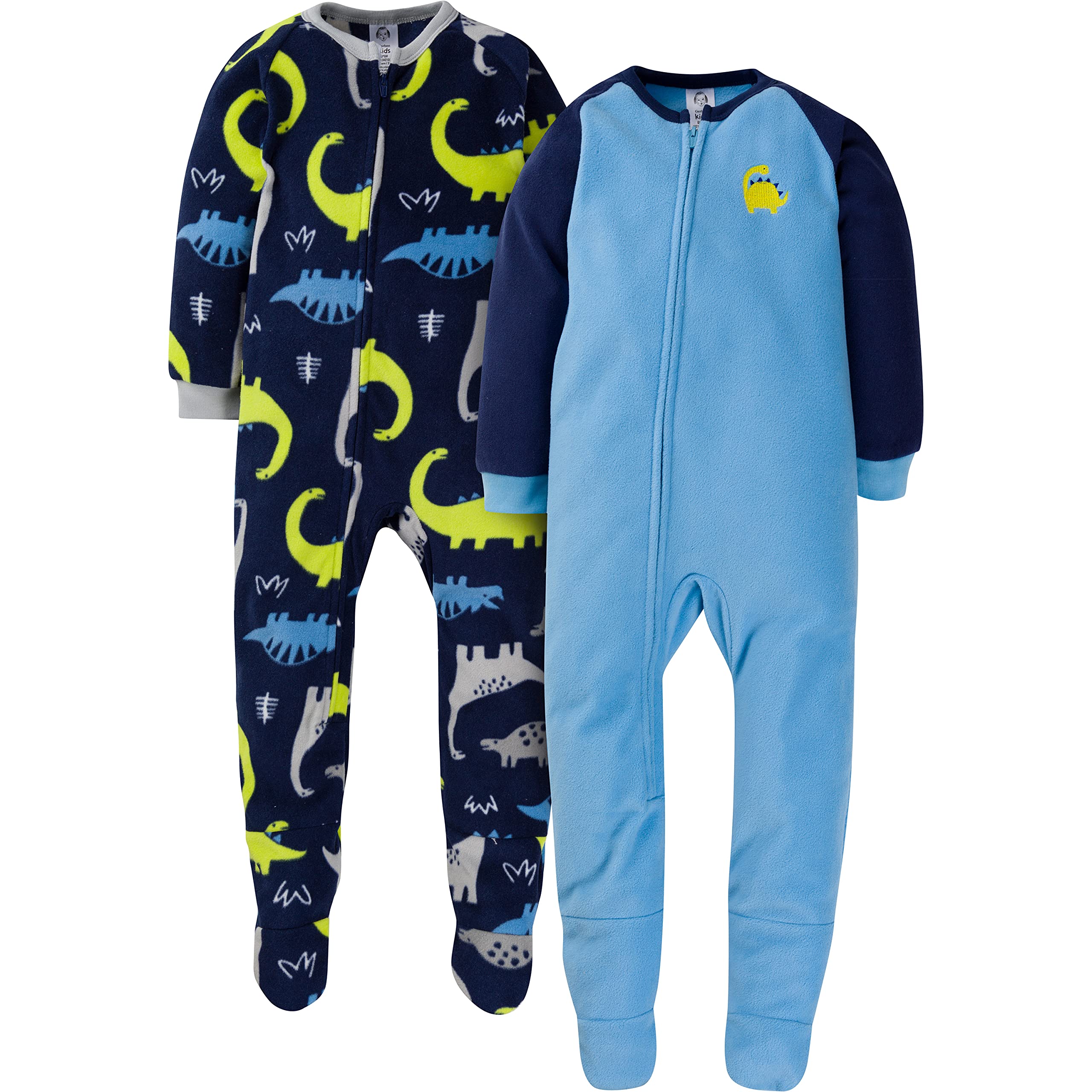 Gerber Baby Boys 2-Pack Flame Resistant Fleece Footed Pajamas