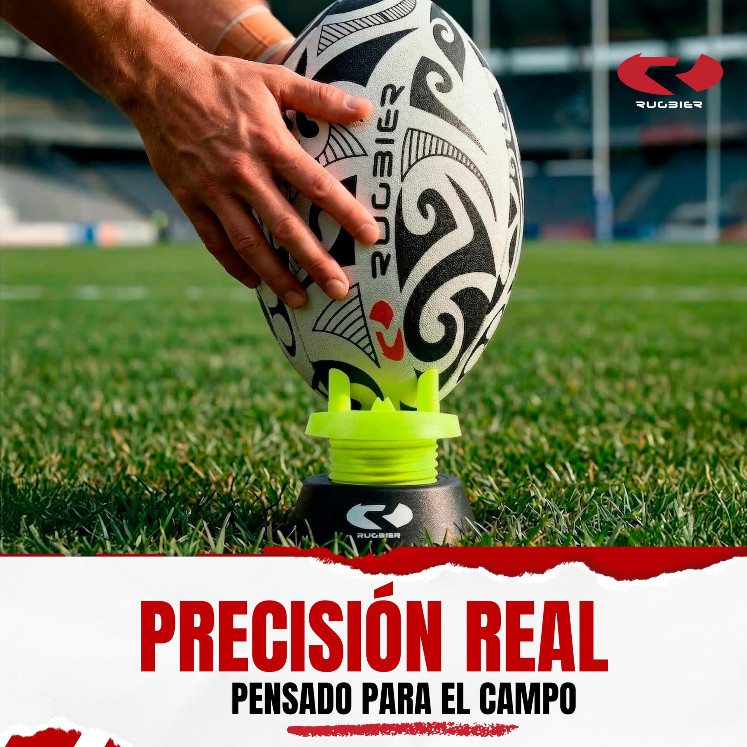 Tee de Rugby Ajustable Profesional – Kicking Tee Altura Regulable Patadas y Conversiones – Soporte Balón Rugby Alta Estabilidad – Accesorio Rugby Entrenamiento y Competición – Amarillo/Negro