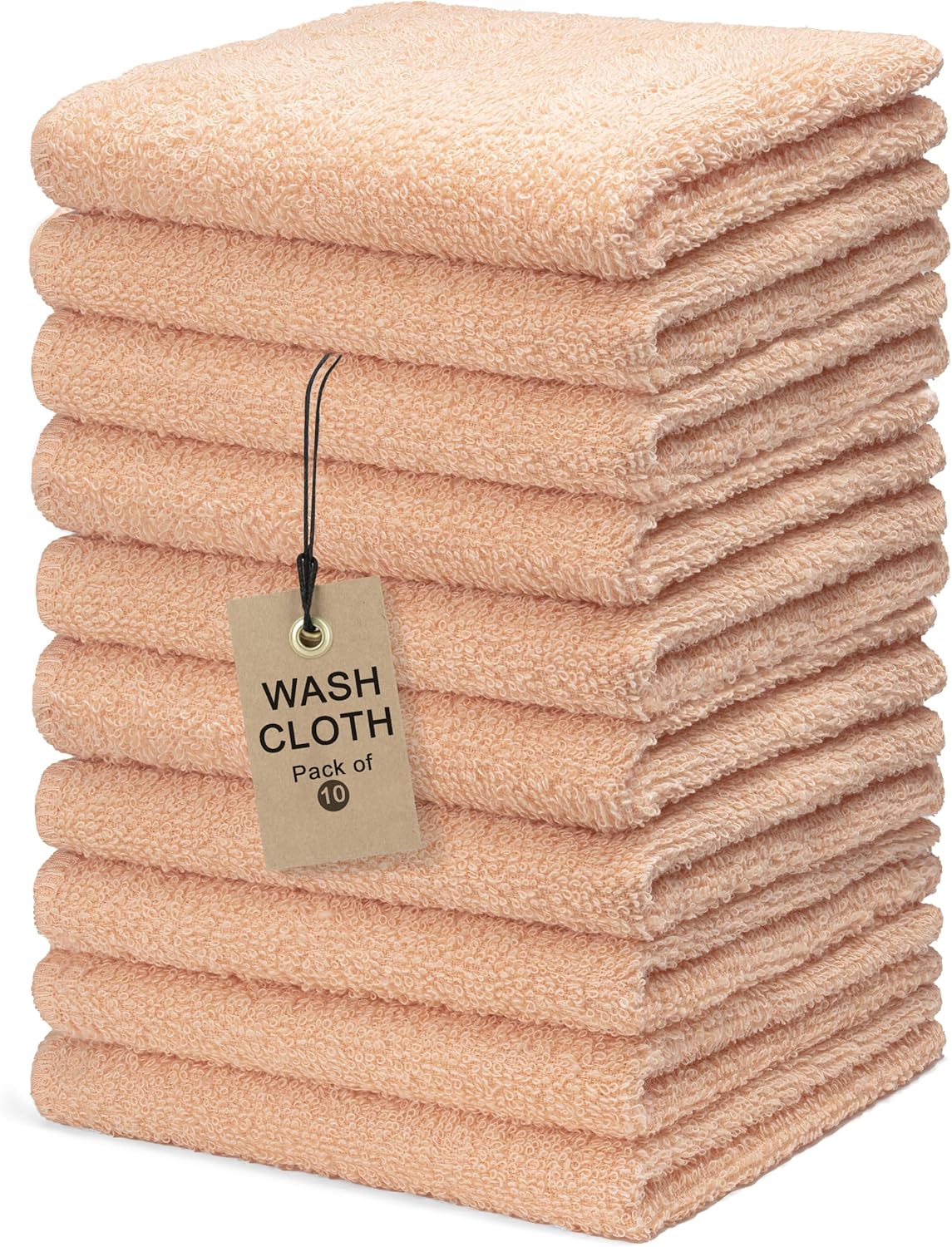  Terry Wash Cloths – Pack of 10, White, 12x12 Inches – Soft, Absorbent & Multipurpose Cotton Washcloths for Face, Hand, Bath, Kitchen, Spa, Gym & Hotel Use thumbnail