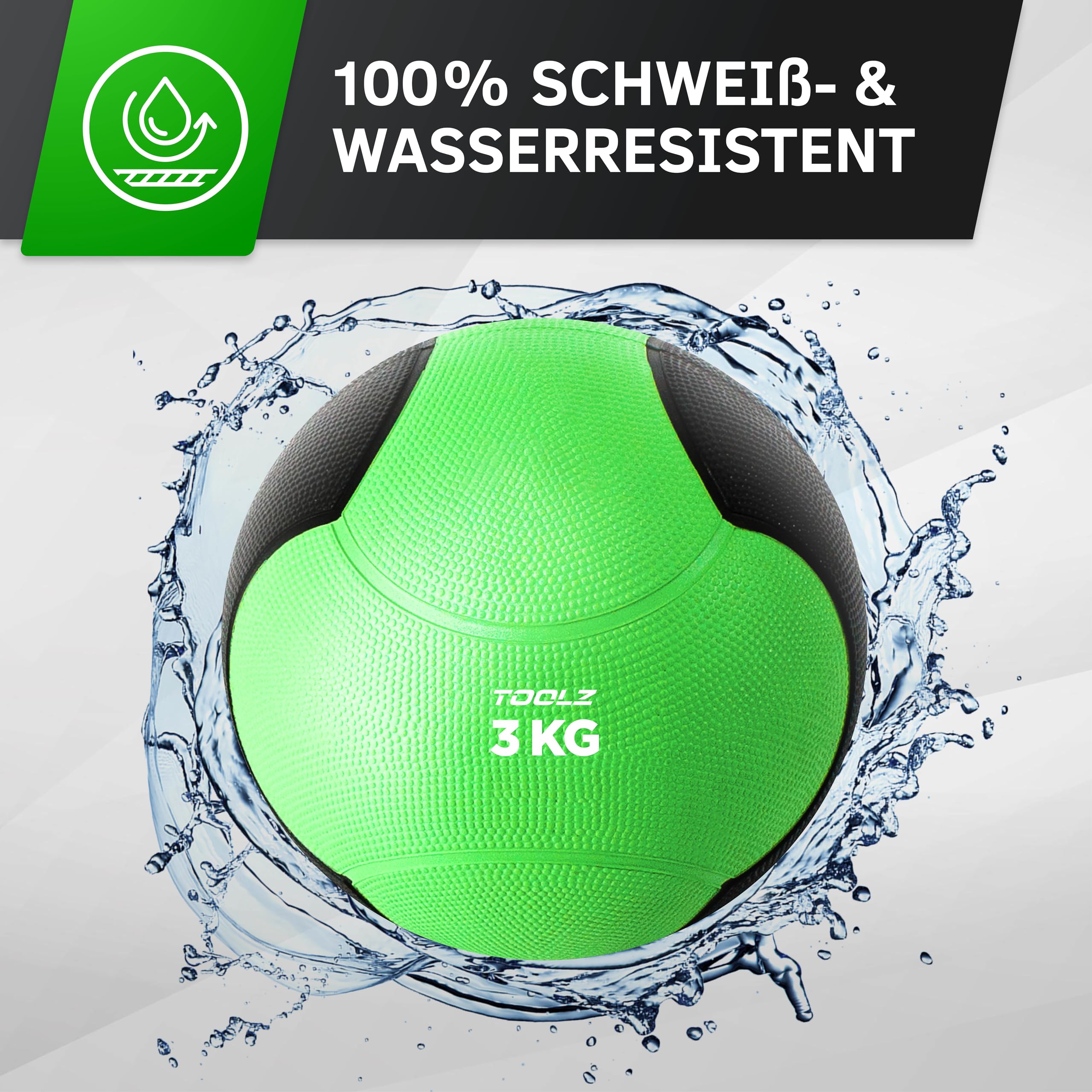 TOOLZ Medizinball für effektives Krafttraining - Medicine Ball für das Schnellkraft-, Explosivkraft- und Kraftausdauertraining
