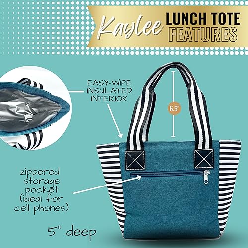 Miniatura 3 de Brooke & Jess Designs Lindas bolsas de almuerzo para mujer  Bolsa de almuerzo aislada para el trabajo  Gran idea de regalo para enfermera,