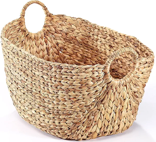 Kobolo Wäschekorb aus Wasserhyazinthe - Braun, 51x30x36 cm