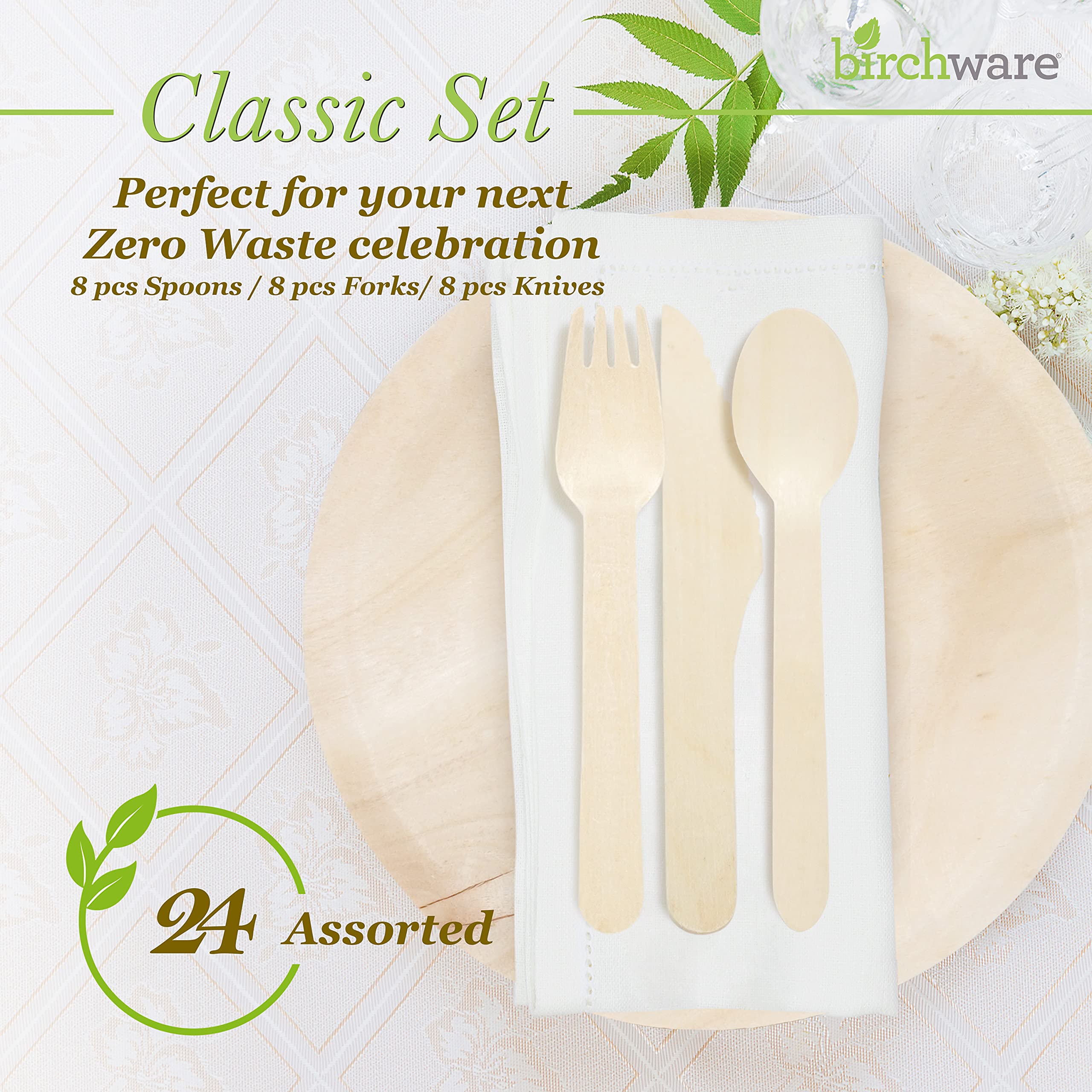 Birchware Classic Assorted Wooden Cutlery 6.5