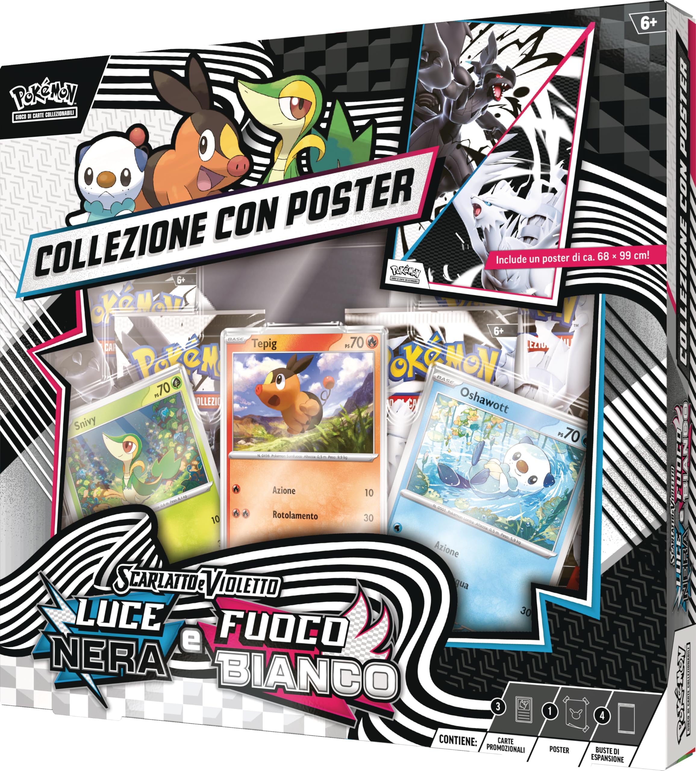 Pokémon: collezione con poster Unima del GCC (tre carte promozionali olografiche e quattro buste di espansione)