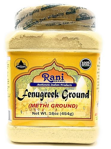 Rani - Polvo molido de semillas de fenogreco Methi de 16 onzas 1 libra tarro de PET de 1601oz Trigonella Foenum Graecum Todo natural vegano apto
