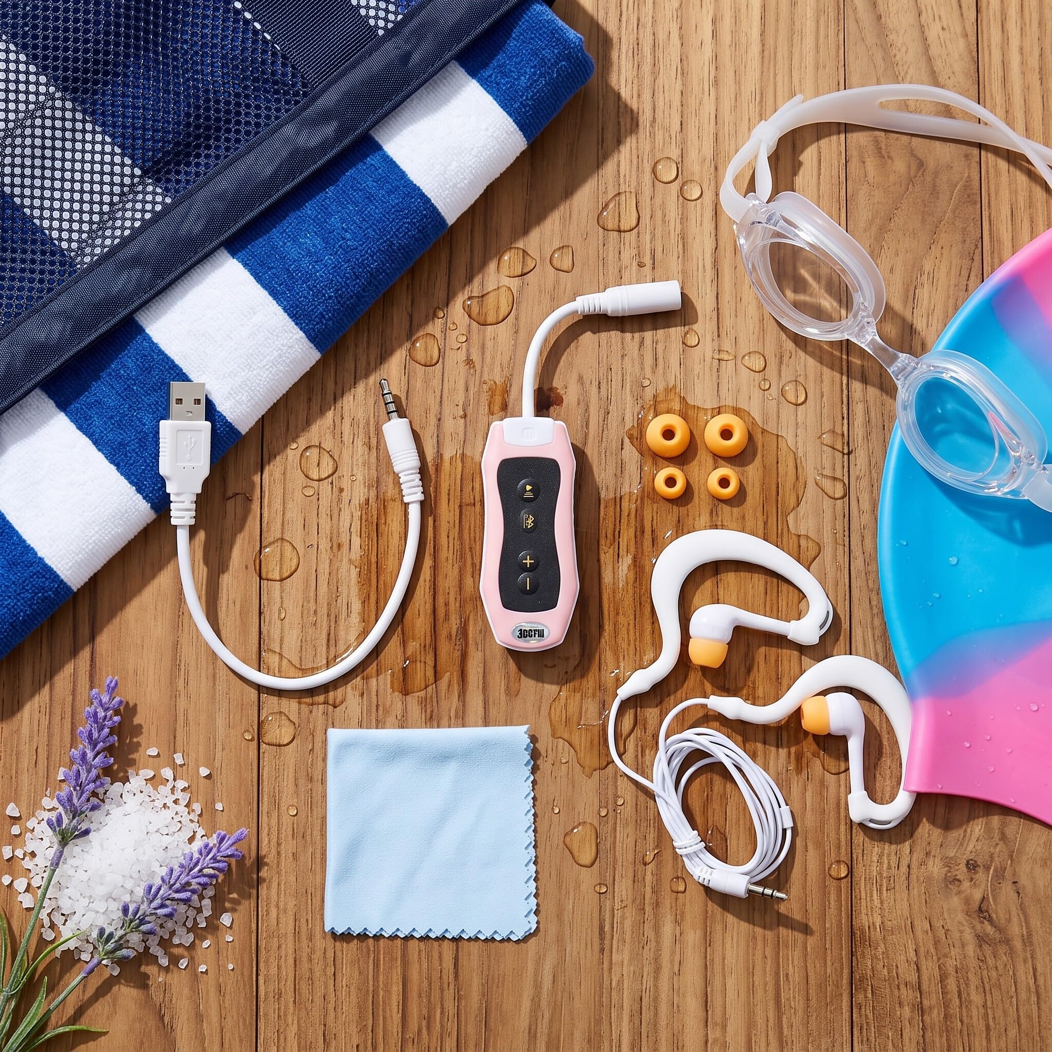 Zerodis Lettori MP3 Mp4 Nuoto Immersioni Gomma ABS Impermeabile Memoria da 8 GB Durata della Batteria di 8 Ore Lettore Musicale Subacqueo IPX8 per Atleti Lettore MP3 per la Corsa (8GB) (8GB)