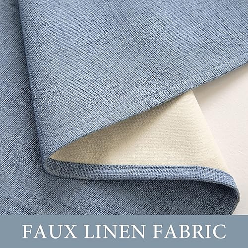 Miniatura 4 de MIULEE Cortina 100% opaca de lino texturizado para puerta corrediza de patio, dormitorio, sala de estar, cortina divisora de habitación, 1 panel de