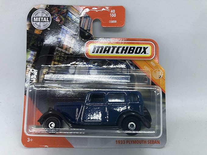 Matchbox Metal 40/100 1933 Plymouth Sedan Blue (Short Card) MBX City