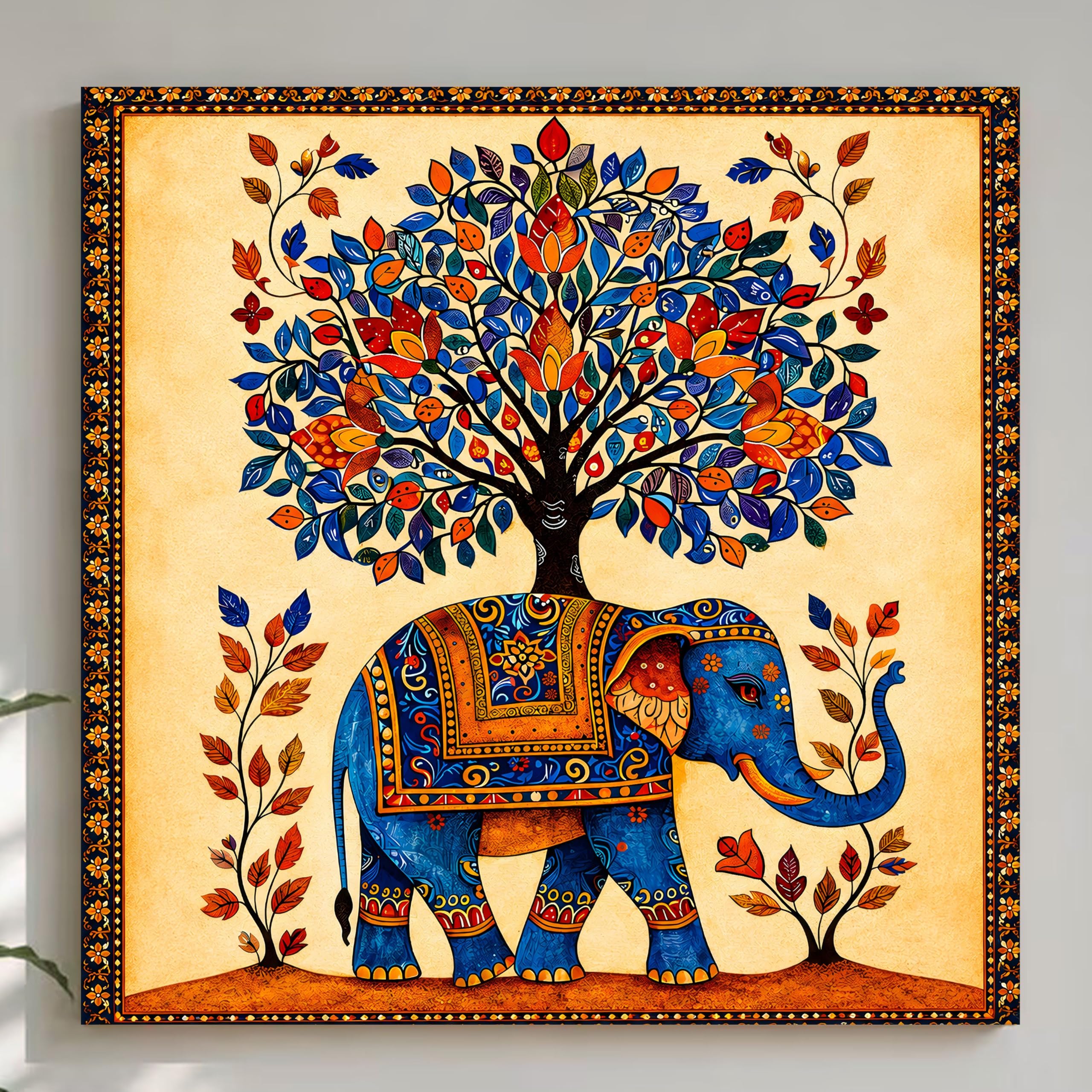 Elephant Wall Art Painting - Vastu & Indian Decor -14