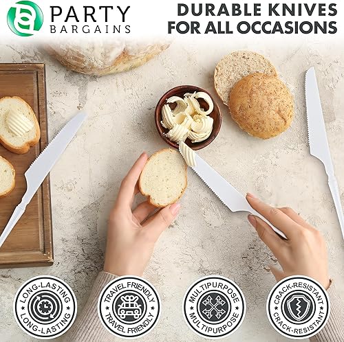 Miniatura 21 de Party Bargains Disposable Plastic Black Gold Cutlery Set, Infinity Modern Design Utensils, 40 Pack: 16 Forks, 8 Knives, 16 Spoons