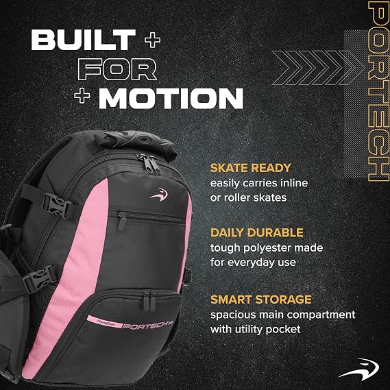 Flying Eagle Portech Travel Backpack - Urban Inline Skates Sports Backpack, Skating Bags, Travel Bag, Inline Skate Bag for Women & Men, Sports Equipment Organizer, Skate Accessories