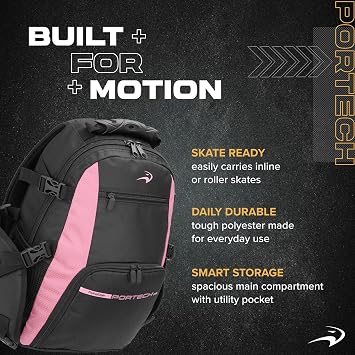 Flying Eagle Portech Travel Backpack - Urban Inline Skates Sports Backpack, Skating Bags, Travel Bag, Inline Skate Bag for Women & Men, Sports Equipment Organizer, Skate Accessories