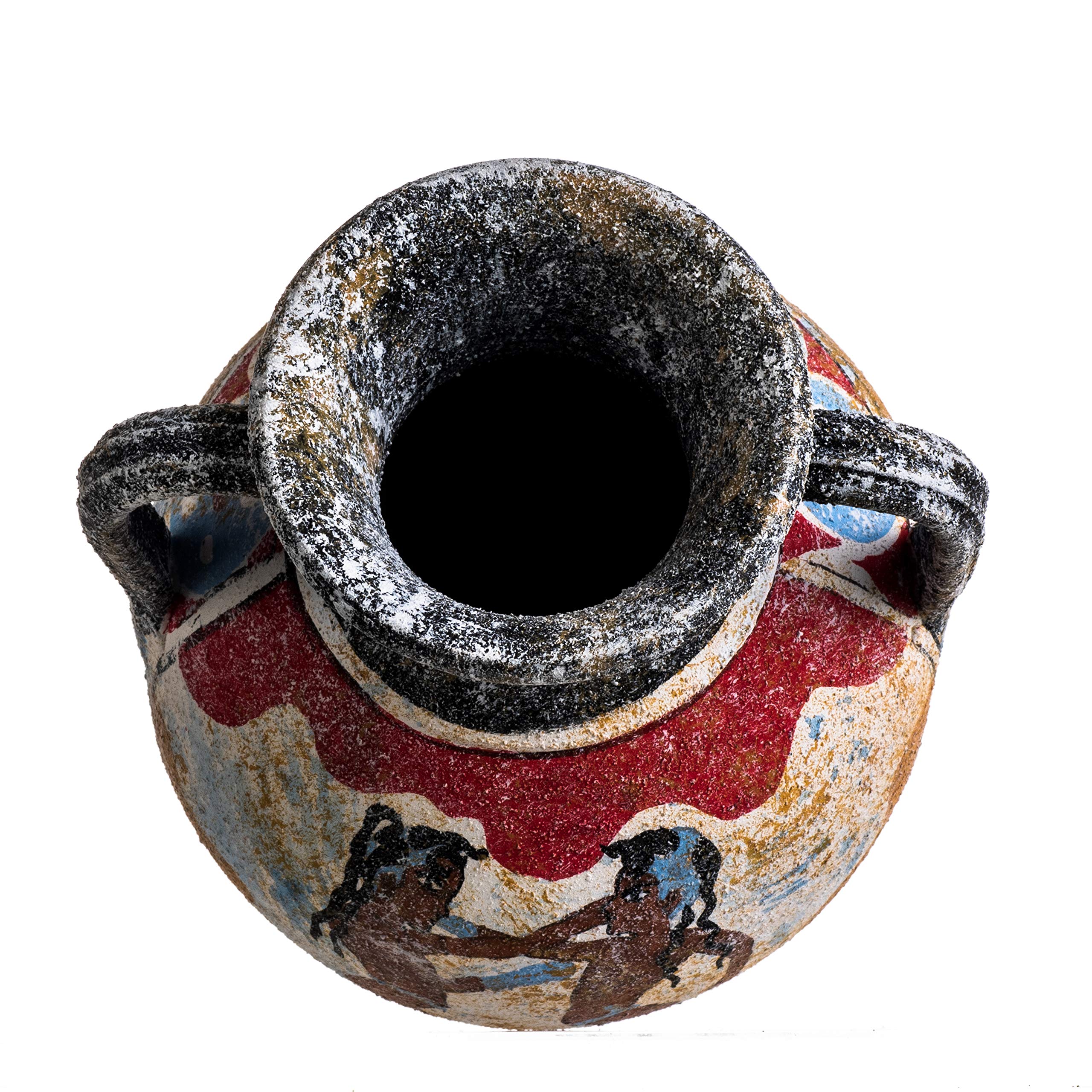 BeautifulGreekStatues Antike griechische Minoanische Amphore Akrotiri Boxer Fresco handgefertigte Keramik Vase Medium