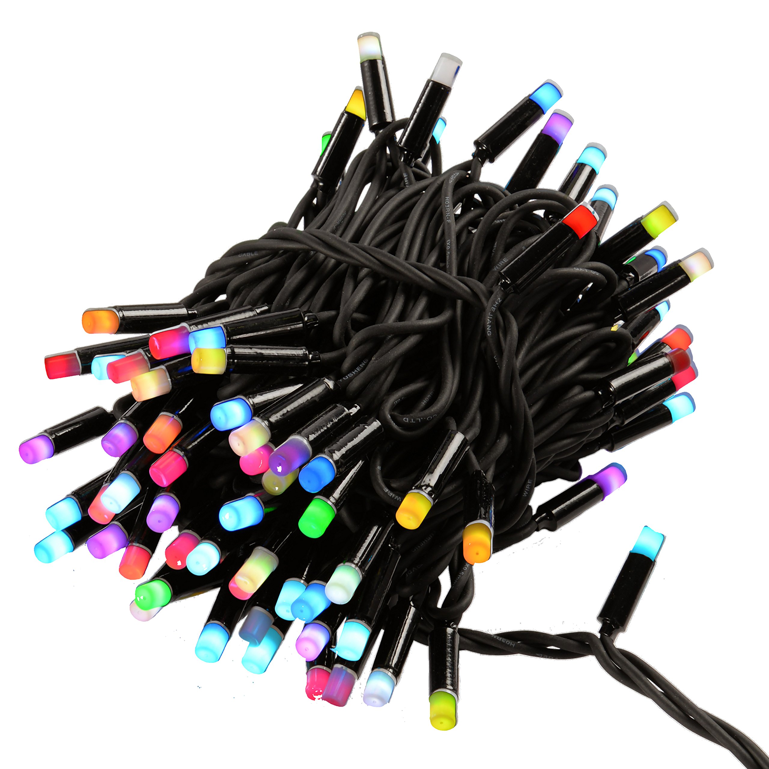 WeRChristmas 100 Colour Changing Rainbow LED Lights Connectable Rubber Cable Starter Pack, Multi-colour