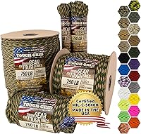 Vista 9 de TOUGH-GRID - Cuerda paracaídas de 340 kg, cuerda paracaídas 100% nailon Mil-Spec tipo IV utilizada por el ejército de Estados Unidos, ideal