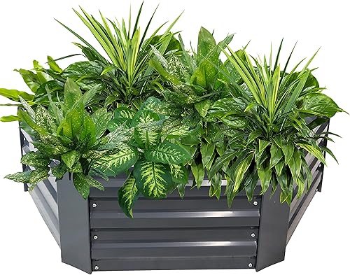 Miniatura 72 de Sunnydaze Cama de jardín de metal elevada de 11.75 pulgadas de alto, cama de jardín elevada galvanizada para exteriores para verduras y flores