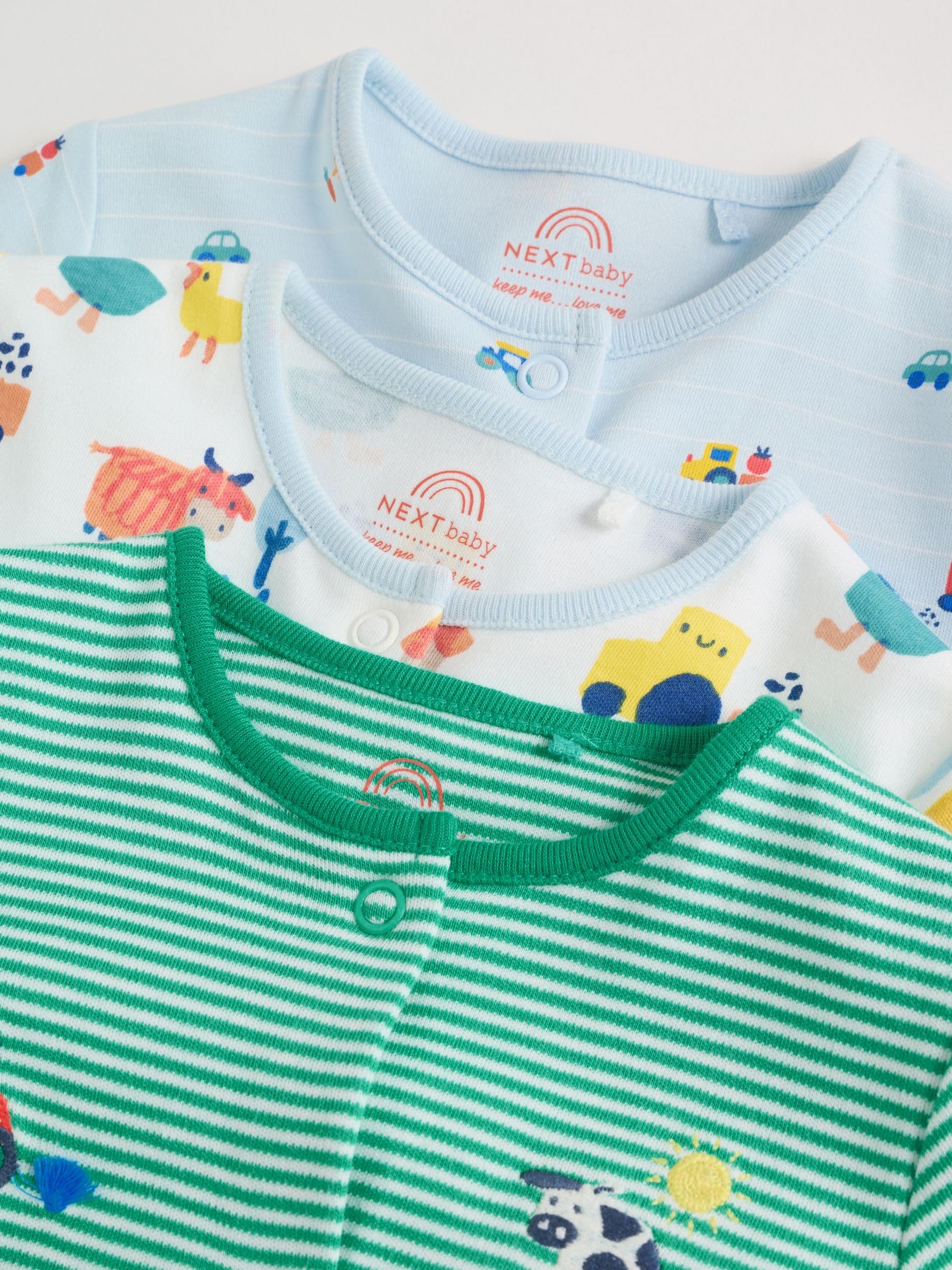 NEXT Baby Jungen Schlafanzüge für Babys, 3er-Pack