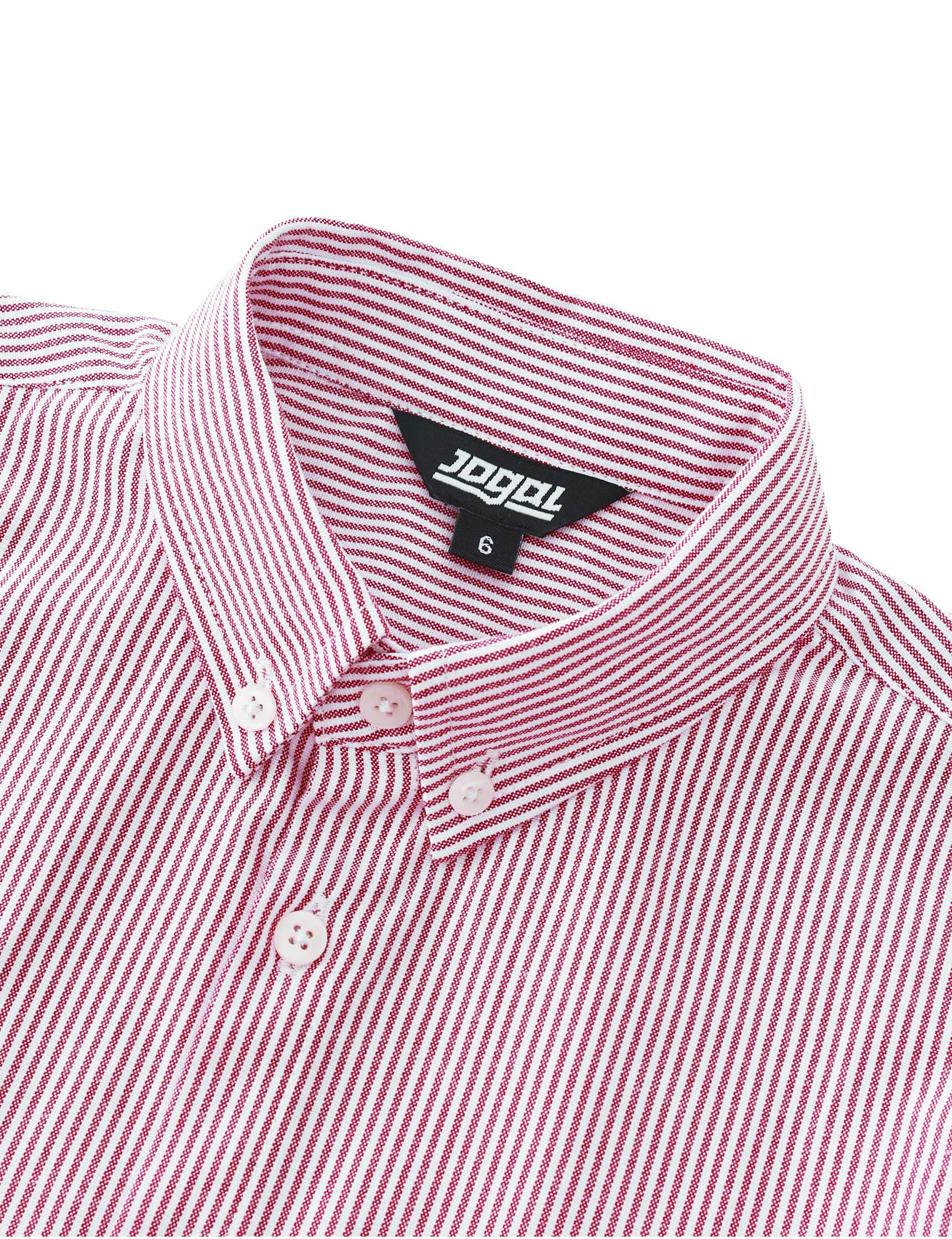 JOGAL Camisas de Vestir Oxford de Manga Larga para niños de 6 a 14 años