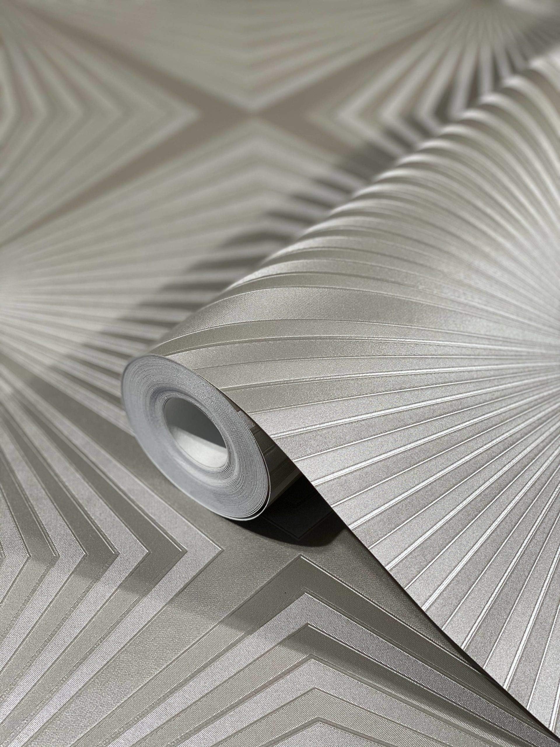 Marburg 54852 Glööckler Imperial Rasch Pattern Line Wallpaper, Multi-Colour