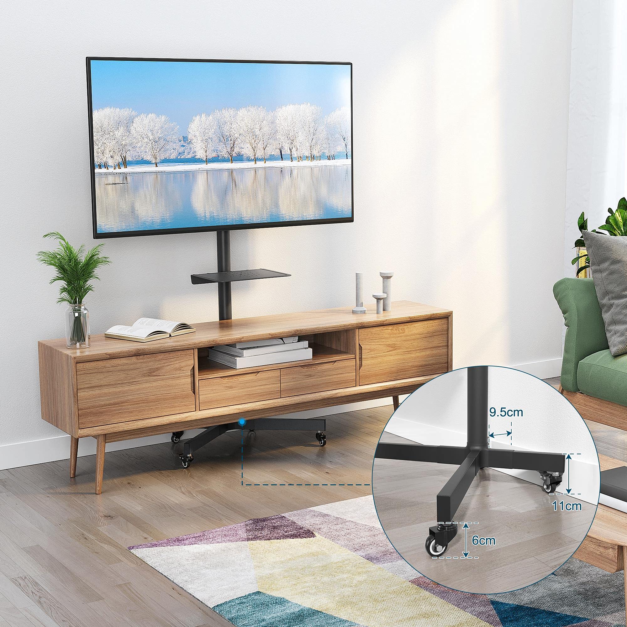 Yaheetech Mobile TV Stand on Wheels for 2355 inch Plasma/LCD/LED