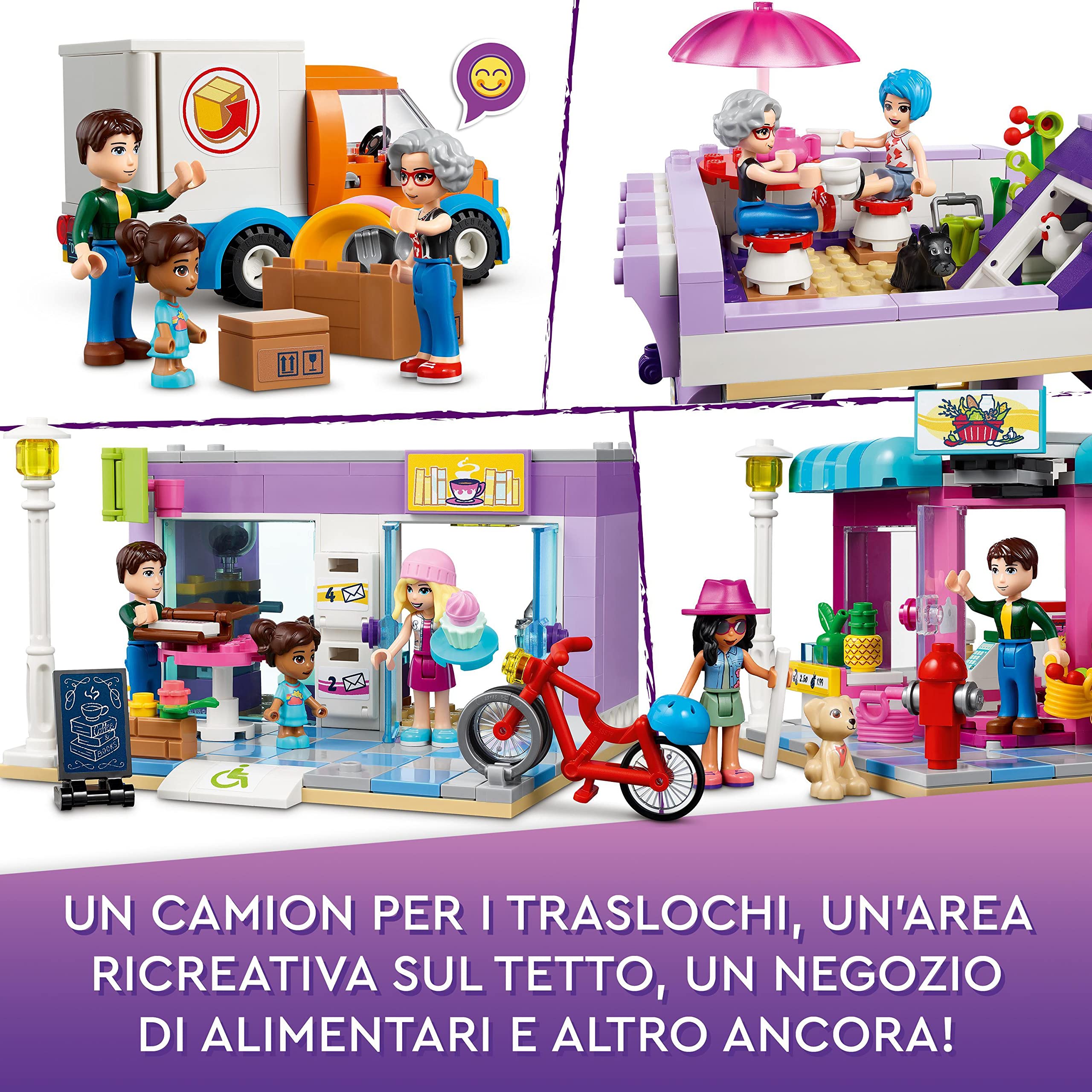 LEGO Friends Edificio della Strada Principale, Set Costruzioni Modulari con Café di Heartlake City, Parrucchiere e Casa delle Mini Bambole, Giochi per Bambini e Bambine da 8 Anni, Idea Regalo 41704