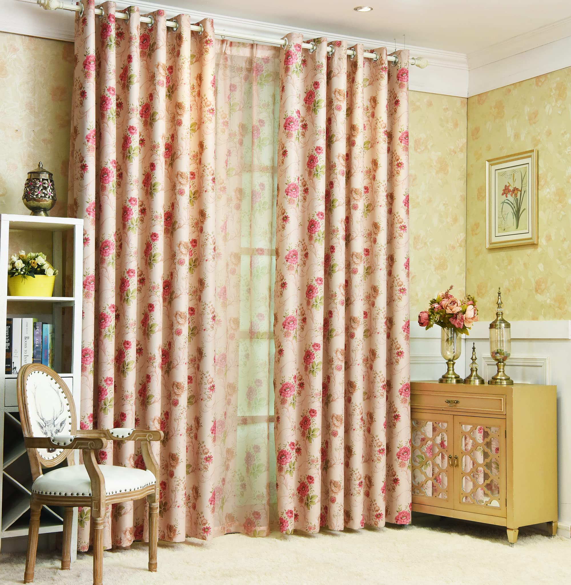 Amazon.com: GYROHOME Floral Curtains Thermal Insulated Room