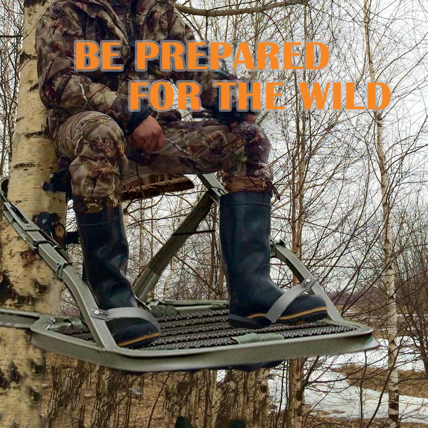 2 Piece Tree Stand Climb Stirrups, Sturdy Climbing Tree Stand Accessories, Hunting Tree Stands Stirrup Fits Any Treestands