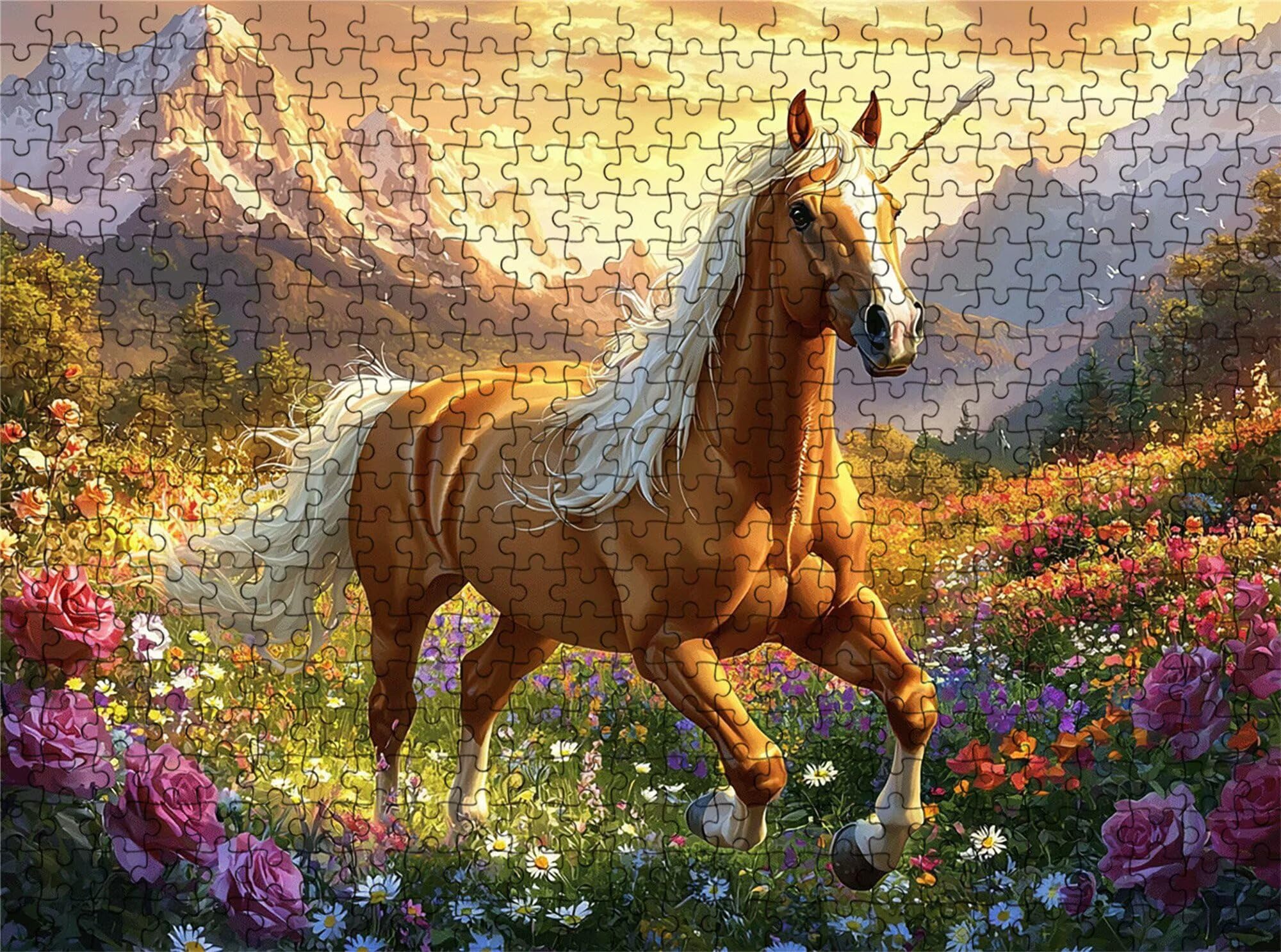 Puzzle 2000 elementów, łańcuch góry koń puzzle 2000 elementów dorośli i dzieci, wysokiej jakości artystyczna łamigłówka, 99,5x70,5 cm Klasyczna gra Puzzle dla dorosłych, prezent dla kobiety/mężczyzny