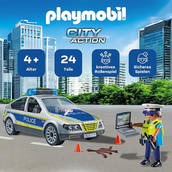 Der PLAYMOBIL Polizei Streifenwagen – bereit für spannende Einsätze im Kinderzimmer.