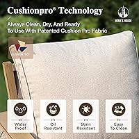 Vista 2 de HERA'S HOUSE Juego de muebles de patio de 5 piezas, juego de conversación de metal para todo tipo de clima con acabado de grano de madera, 2 sillas