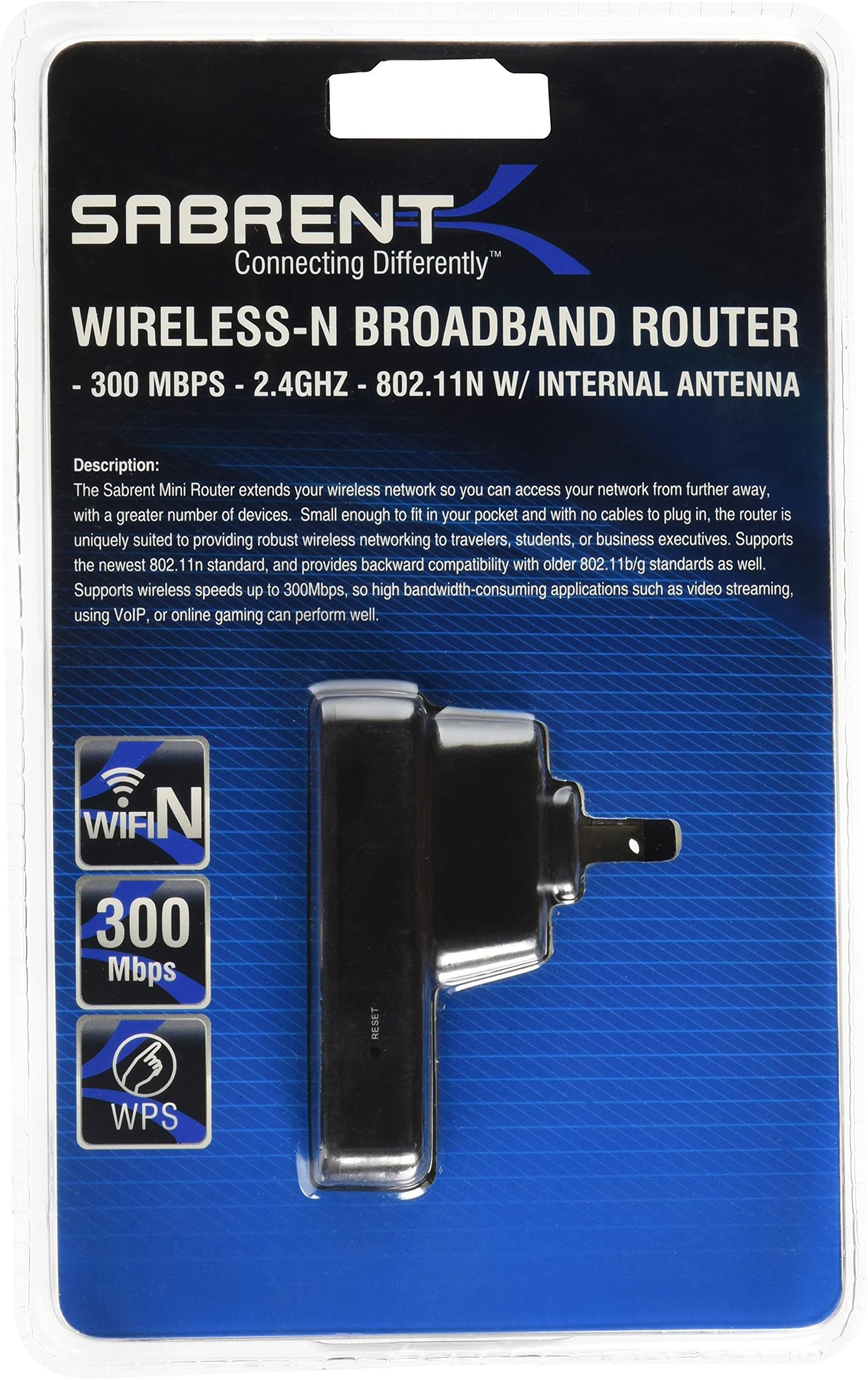 Sabrent Wi-Fi Range Extender 300mbps 2.4GHZ 801.11N Multifunction Mini Router / Repeater / Access Point / Client / Bridge - Wall Plug Version (WR-WN300)