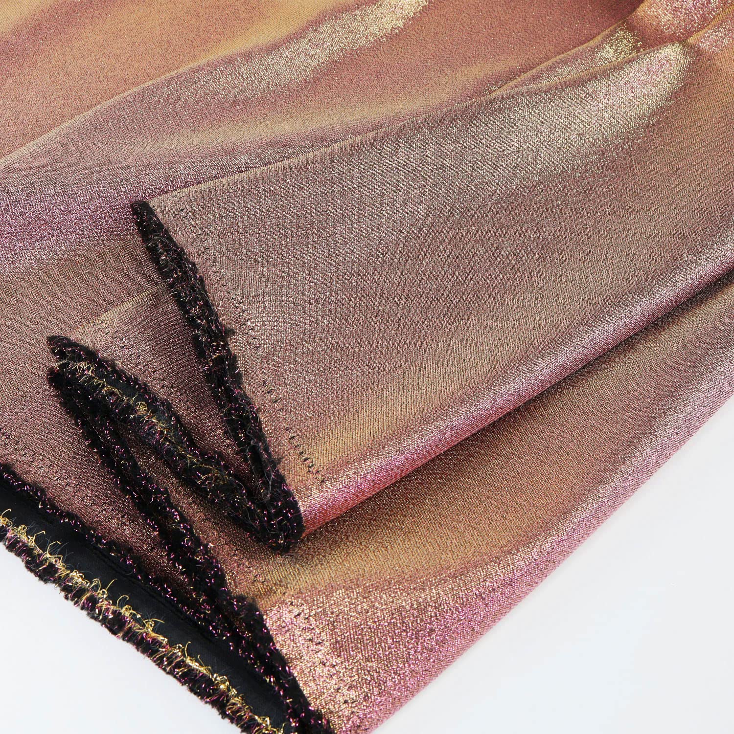 Amazon.com: Rose Gold Iridescent Fabric Metallic Thread Color Changing for  Sewing Costume Gown (Gold Pink Blending) 60 Inches Wide, 1 Yard