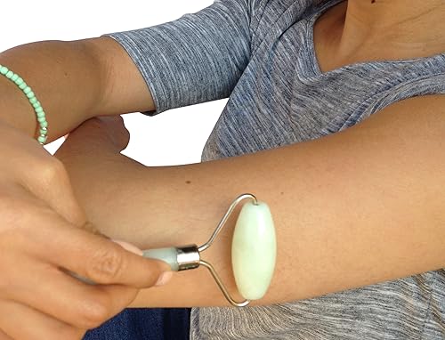 Miniatura 9 de Rodillo Derma de Jade, rodillo de masaje individual terapia infrarroja para antienvejecimiento, relajación y alivio del estrés, terapia de